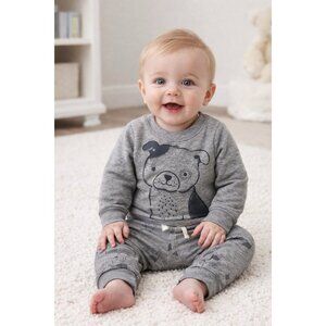 Carters 6-9 Mo Sweatsuit Child of Mine Baby Outfit Set Dog Print NWT